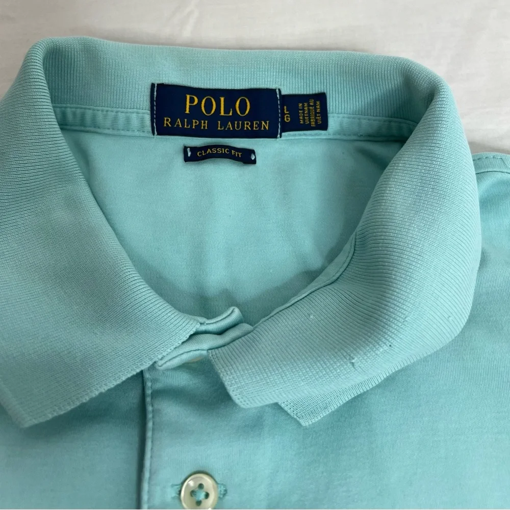 Polo Ralph Lauren Polo Shirt Mens Sz L 100% Cotton Short Sleeve Color Mint